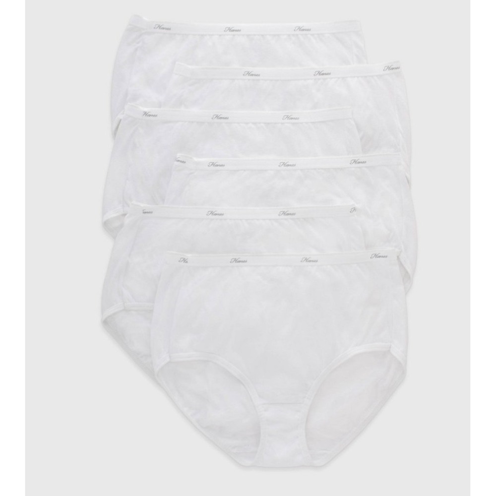 Hanes Women's Core Cotton Briefs white Underwear 6pk - Size 10
